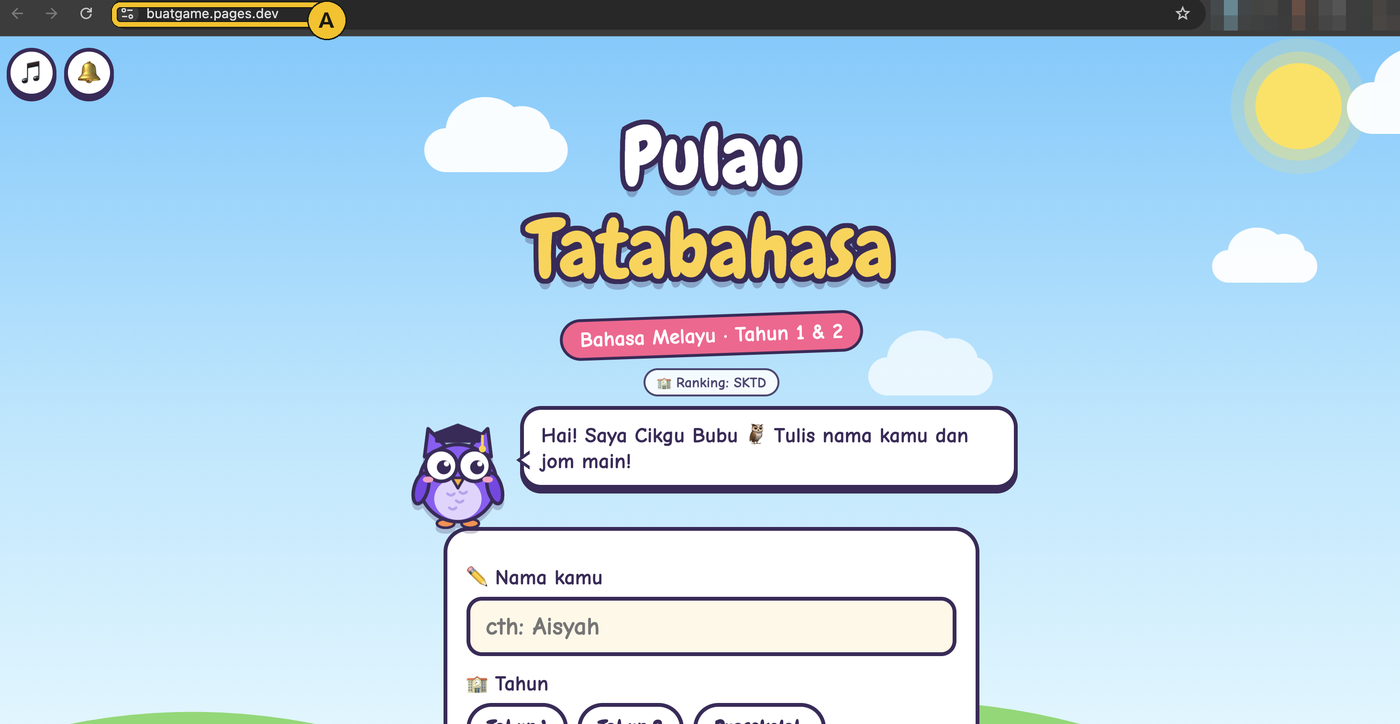 Game Pulau Tatabahasa dibuka di pelayar